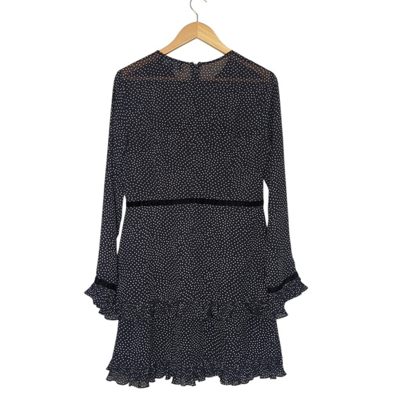 Lulus Black White Polka Dot Long Sleeve Mini Dress - Picture 3 of 9
